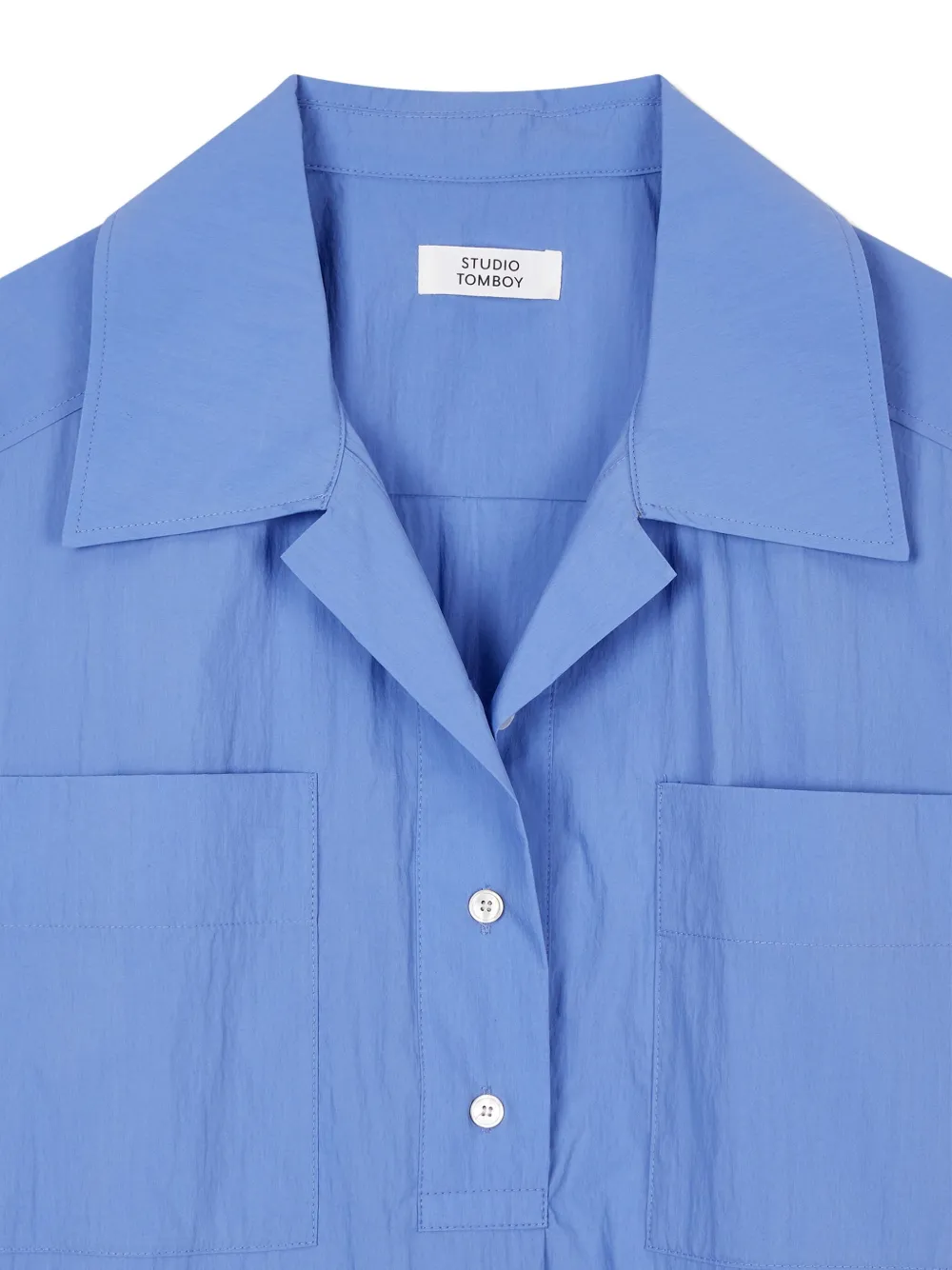 STUDIO TOMBOY Jurk met pofmouwen en kraag Blauw