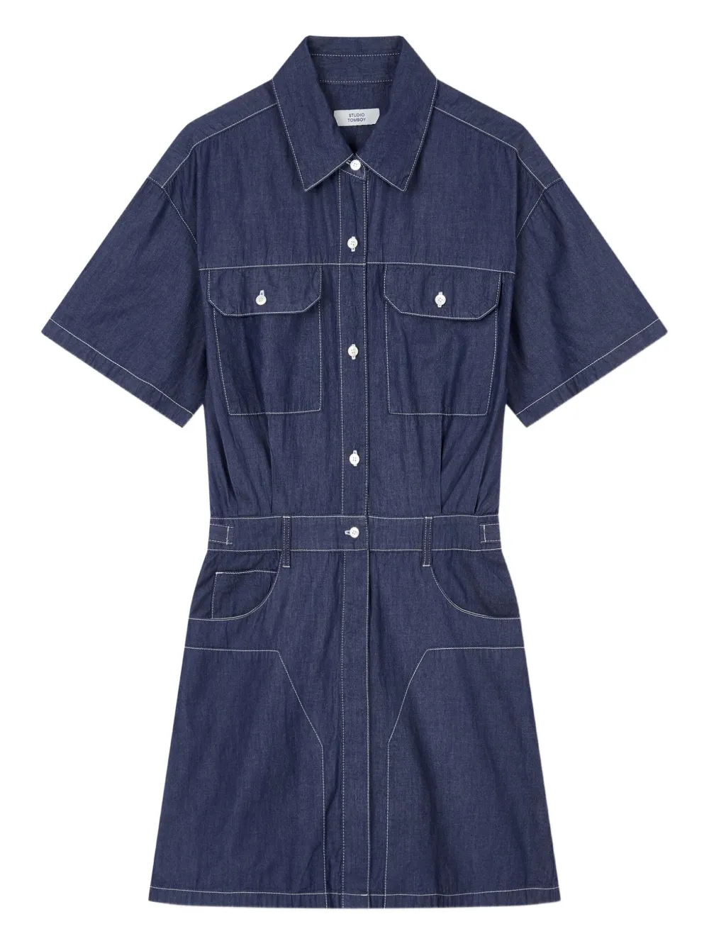 STUDIO TOMBOY pockets short-sleeve jumpsuit | Blue | Image 1
