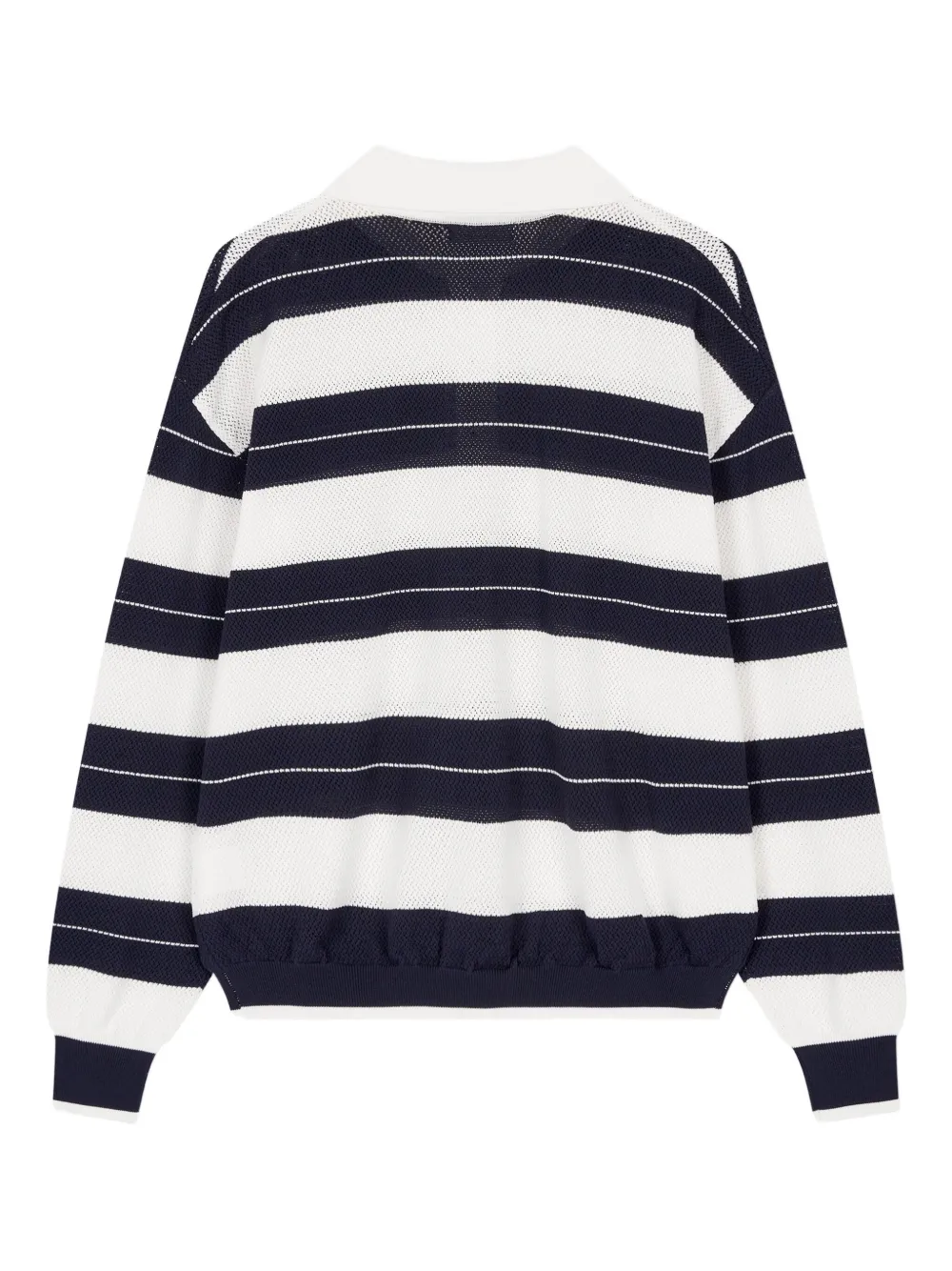 STUDIO TOMBOY striped long-sleeve polo shirt Blauw