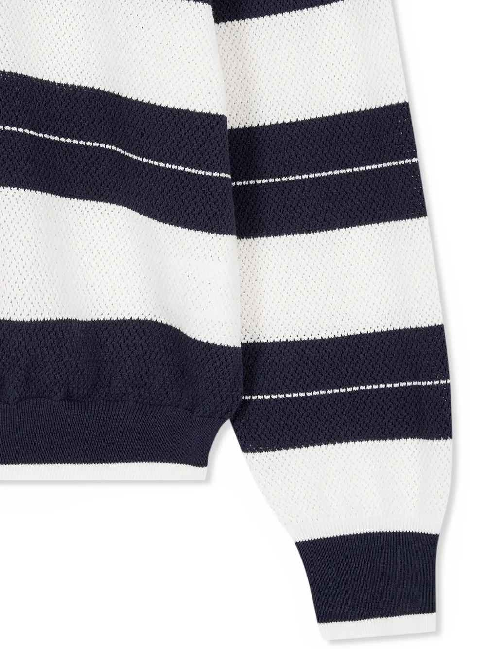 STUDIO TOMBOY striped long-sleeve polo shirt Blauw