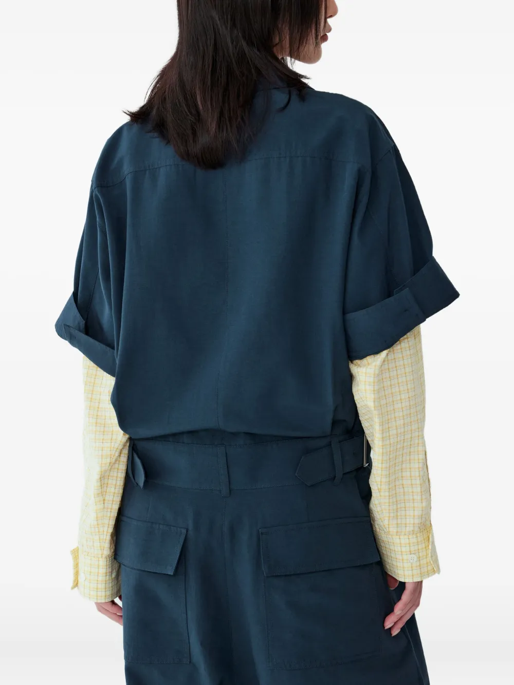 Studio Tomboy Pocket Belted Jumpsuit In Blue