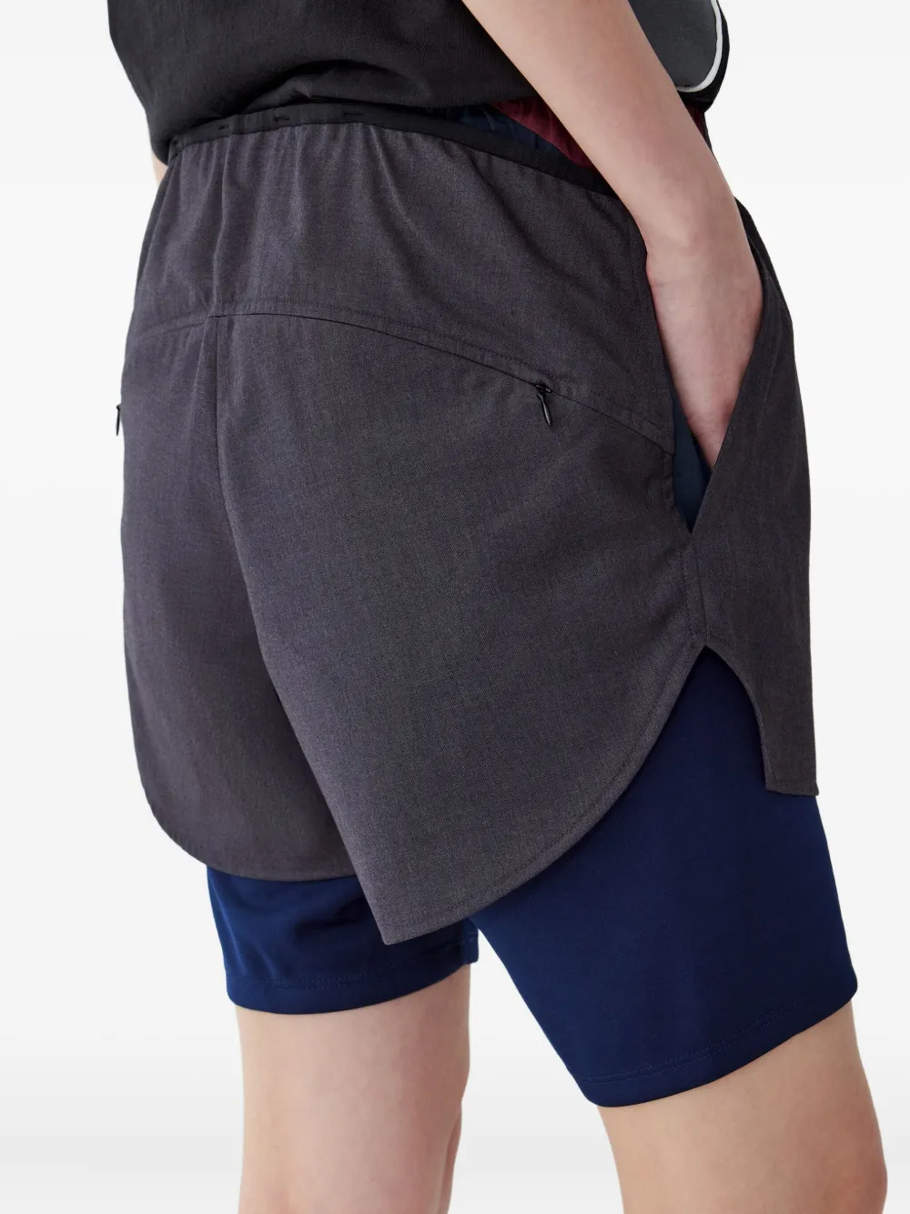 STUDIO TOMBOY Gelaagde knielange shorts met zak Grijs