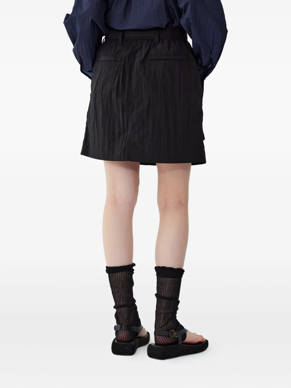 Studio Tomboy Buckle-fastening Pocket Mini Skirt In Black