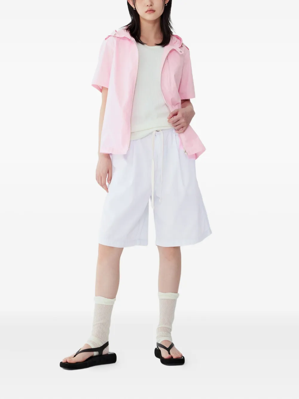 Studio Tomboy Zip-up Hoodie In Pink