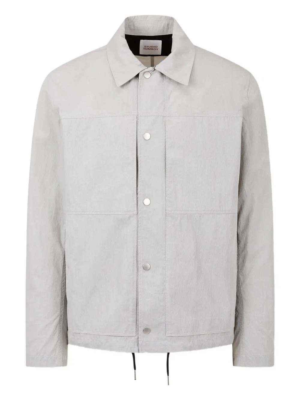 Studio Tomboy Pocket-detail Drawstring Shirt Jacket In Gray