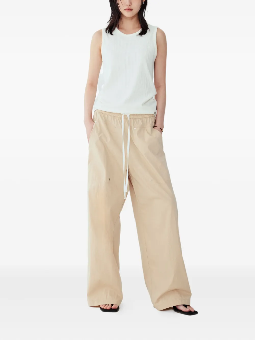 STUDIO TOMBOY Broek met tailleband Beige