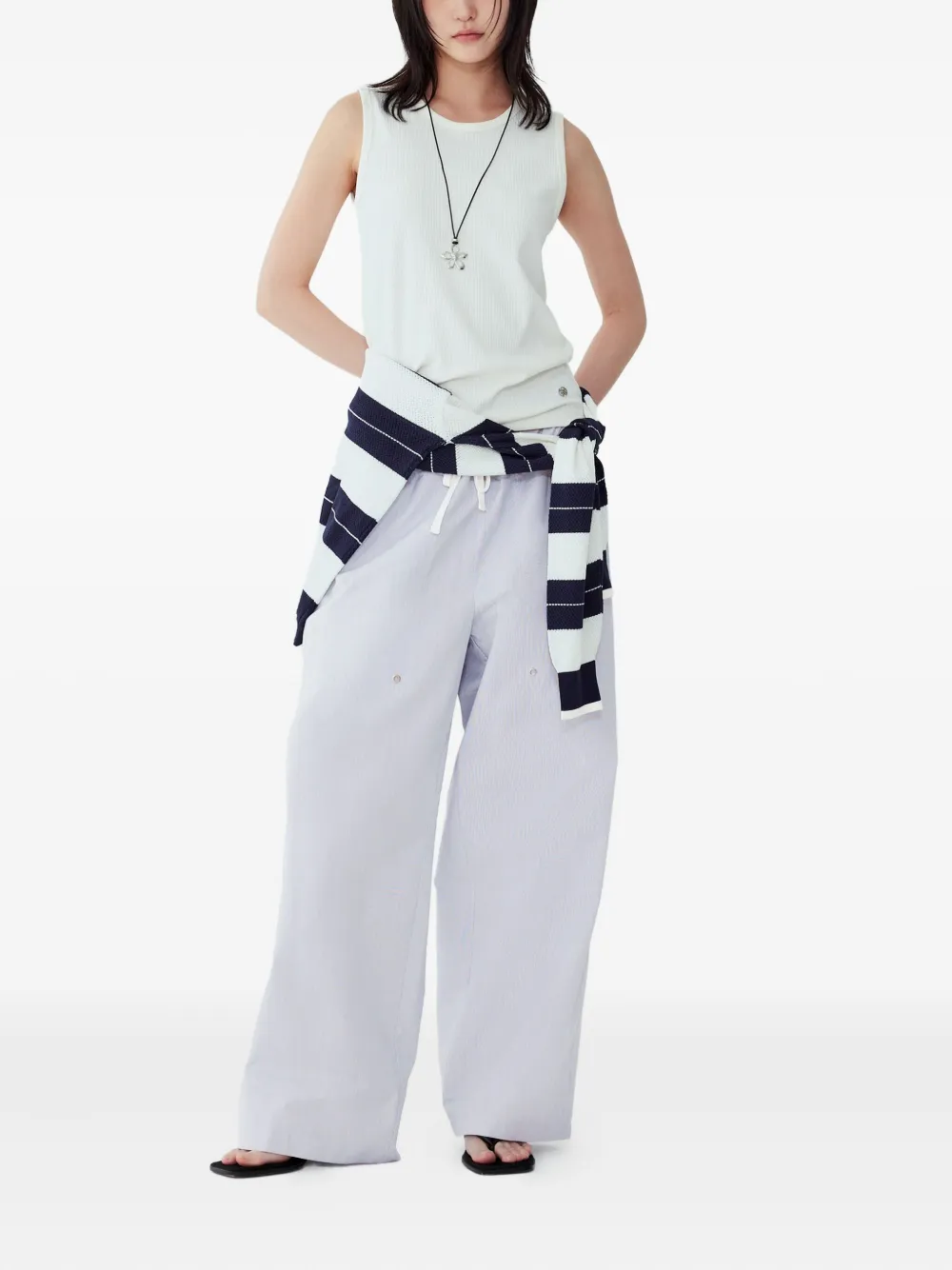 STUDIO TOMBOY Broek met tailleband Blauw