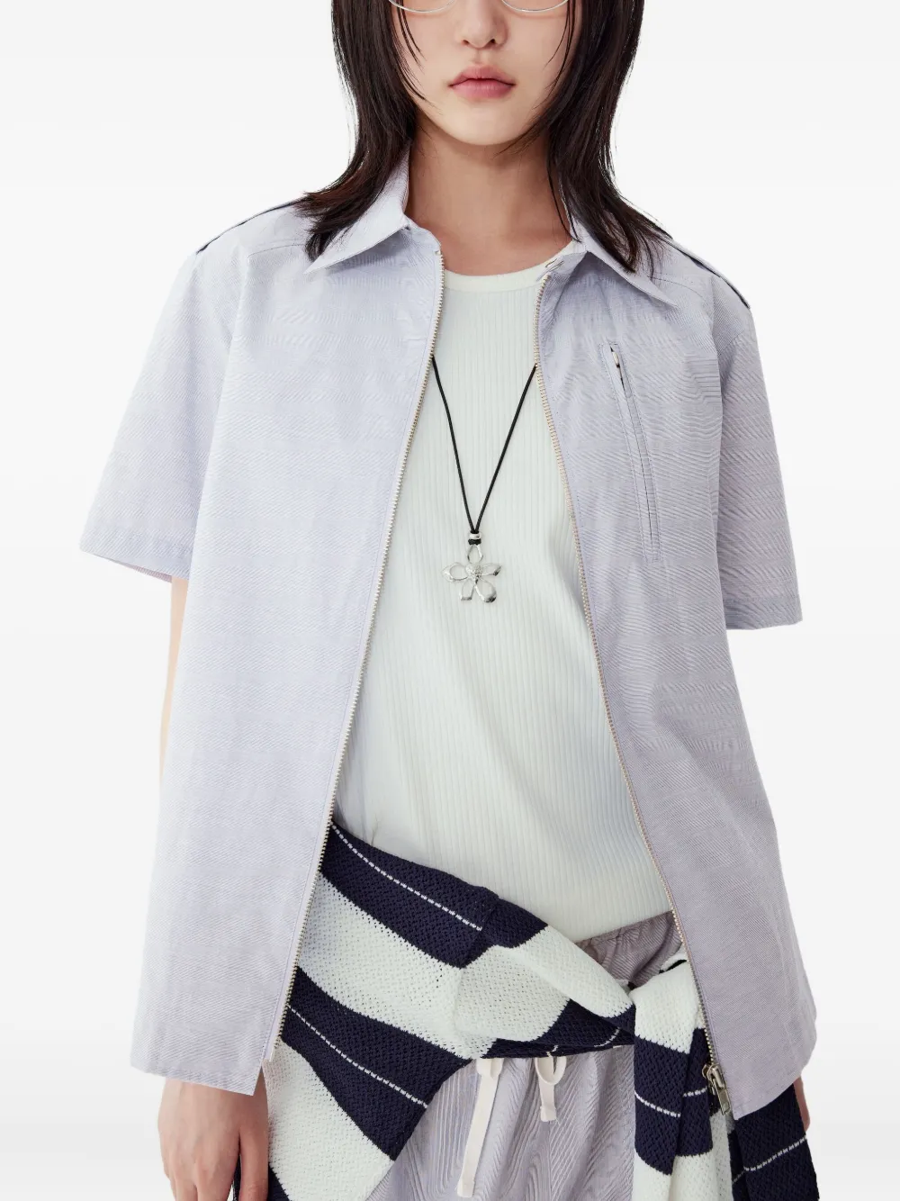 STUDIO TOMBOY Shirt met rits Blauw