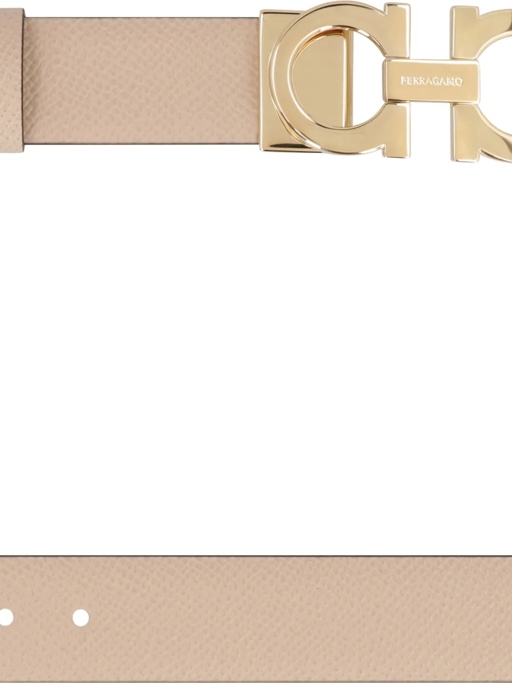 Ferragamo Gancini reversible leather belt Beige