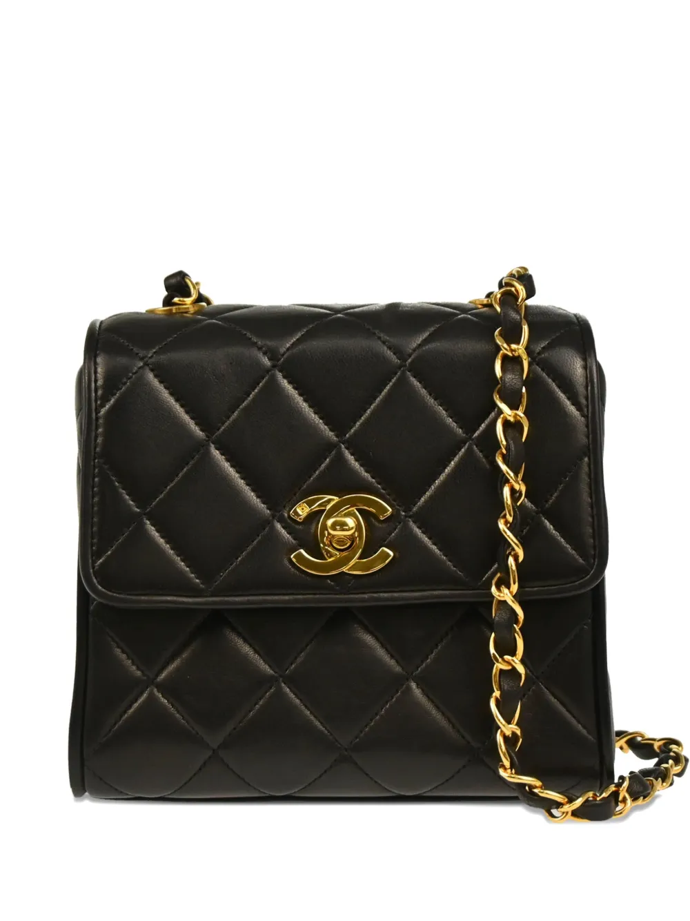 CHANEL Pre-Owned 1992 キルティング レザーバッグ - ブラック CHANEL Pre-Owned 1992 キルティング レザーバッグ - ブラック