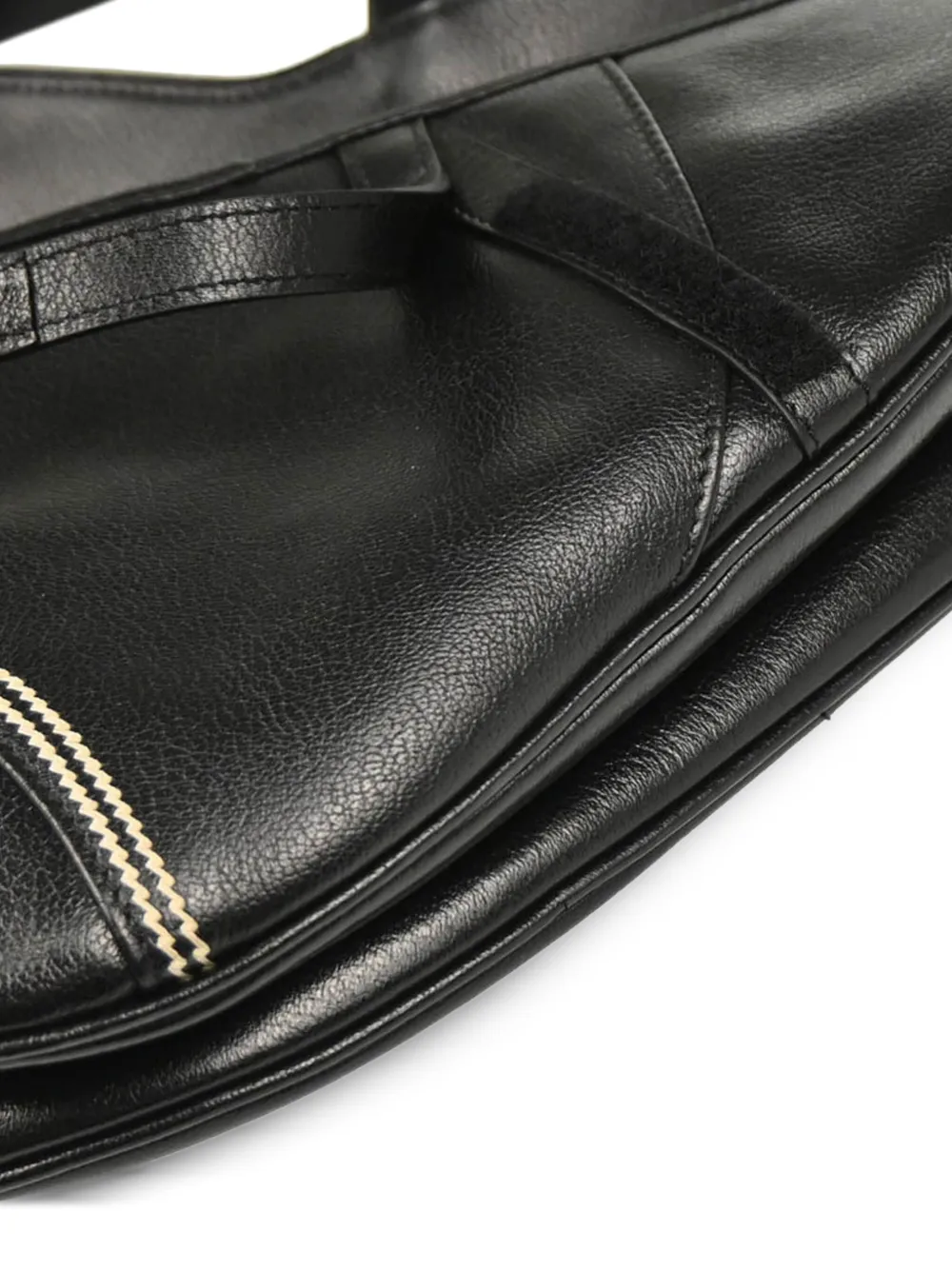Pre-owned Dior 2004 Saddle Leather Handbag In Black