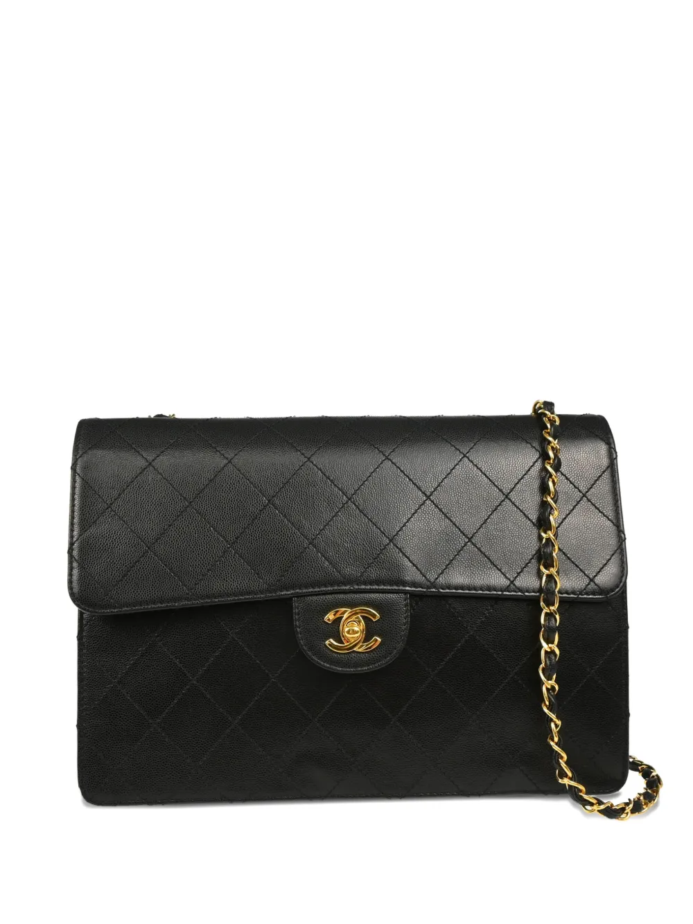 CHANEL Pre-Owned 1998 ジャンボ クラシック フラップ バッグ - ブラック CHANEL Pre-Owned 1998 ジャンボ クラシック フラップ バッグ - ブラック