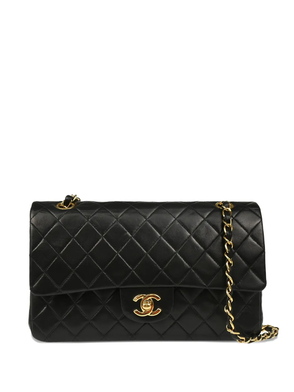 CHANEL Pre-Owned 2002 クラシック ダブルフラップ バッグ M - ブラック CHANEL Pre-Owned 2002 クラシック ダブルフラップ バッグ M - ブラック
