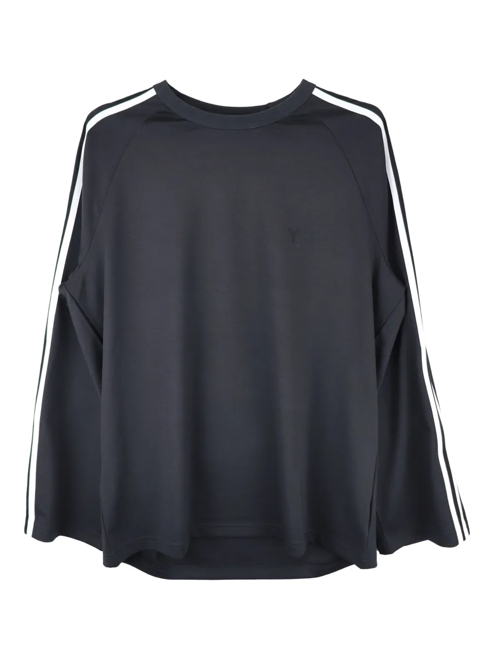 Y-3 T-shirt met drie strepen en lange mouwen Zwart