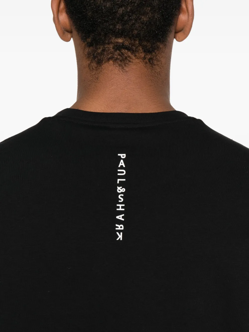 Paul & Shark logo-embroidered cotton T-shirt Zwart