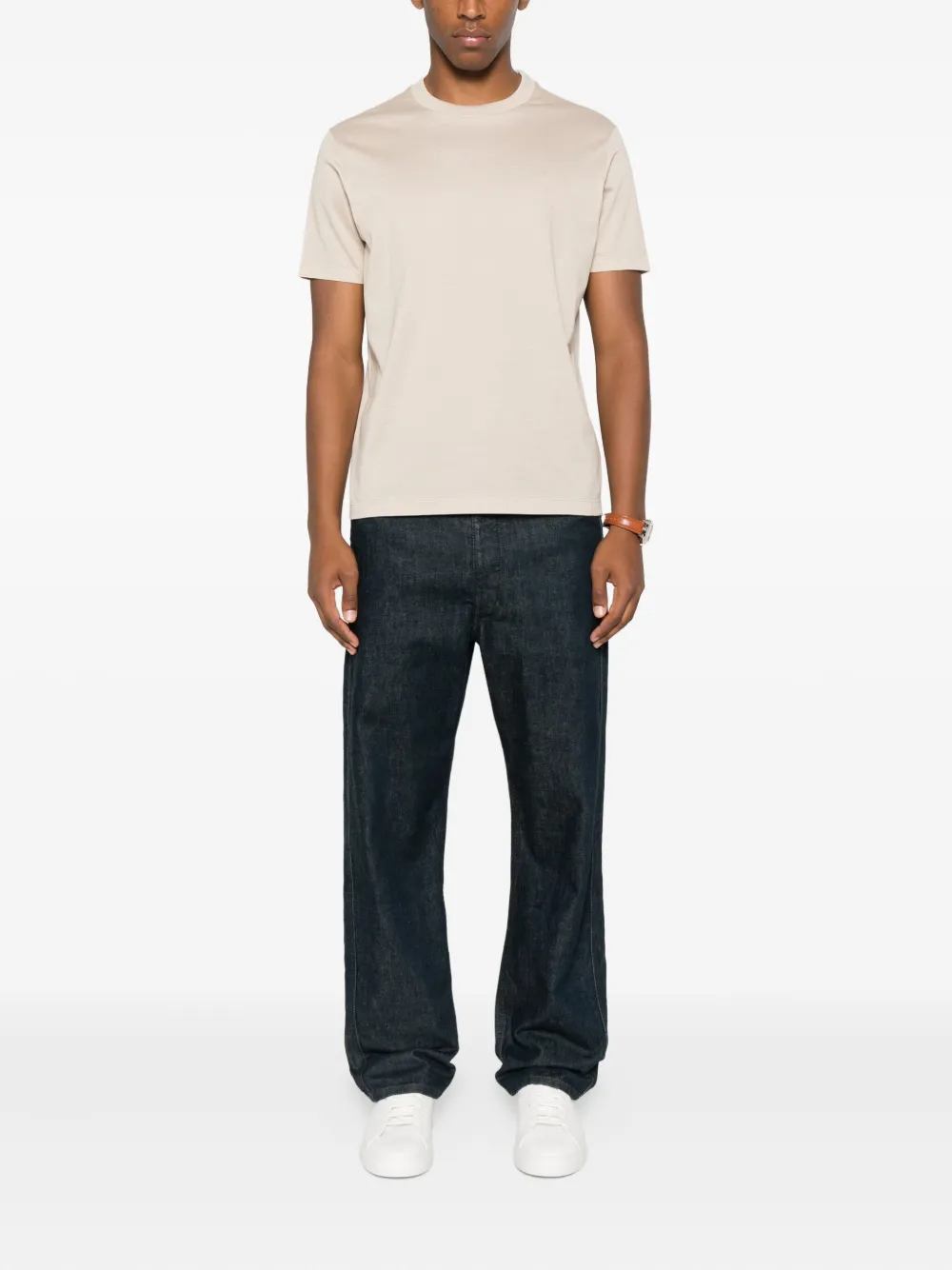 Paul & Shark crew-neck cotton T-shirt Beige