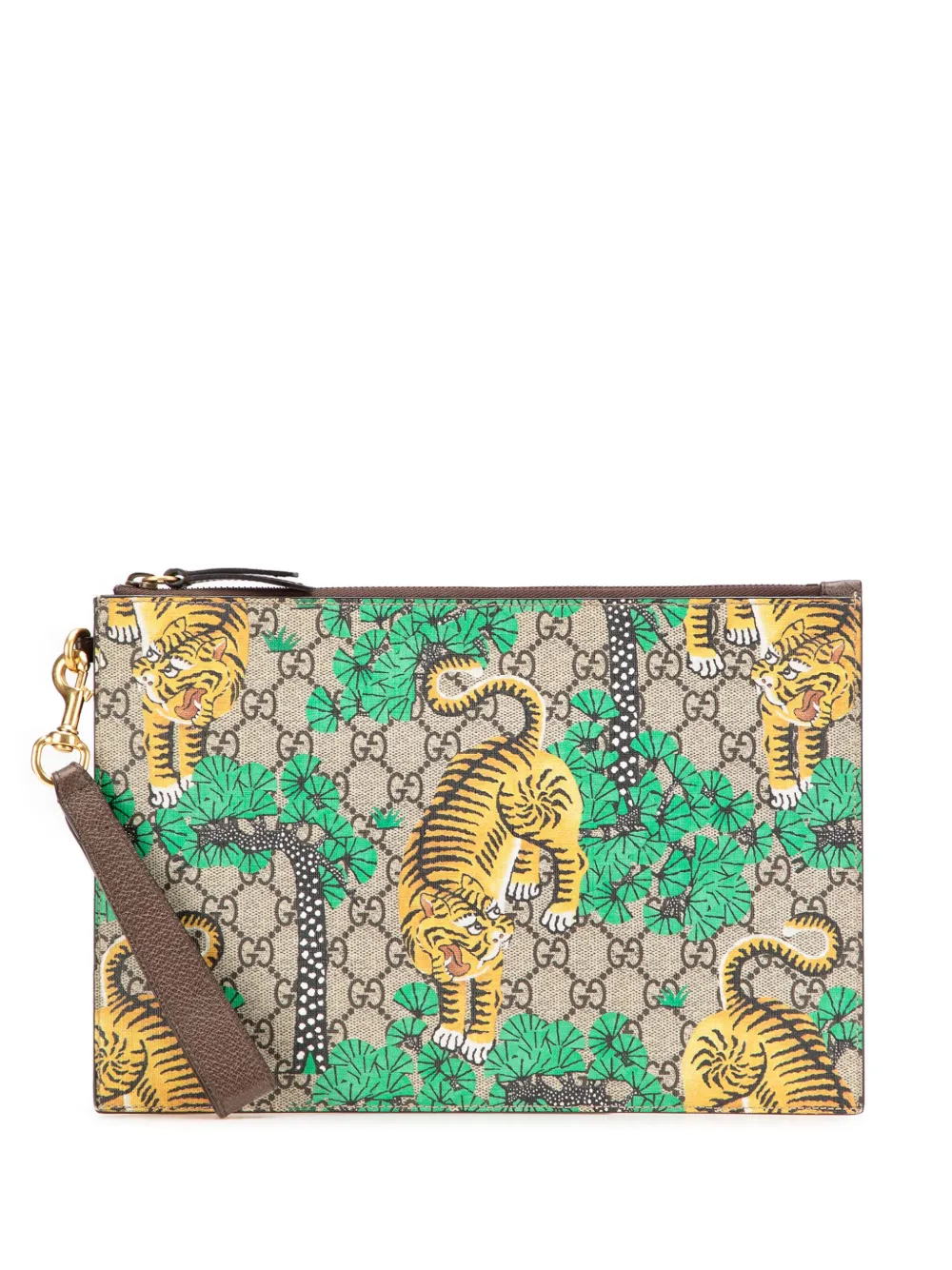Gucci Pre-Owned 2000-2015 GGスプリーム ベンガル クラッチバッグ - ブラウン Gucci Pre-Owned 2000-2015 GGスプリーム ベンガル クラッチバッグ - ブラウン