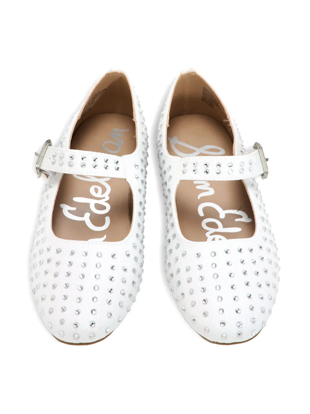 Sam Edelman crystal-embellished ballet flats White