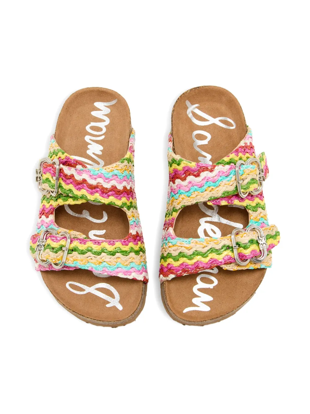 Sam Edelman Kenzie woven double-buckle sandals Pink