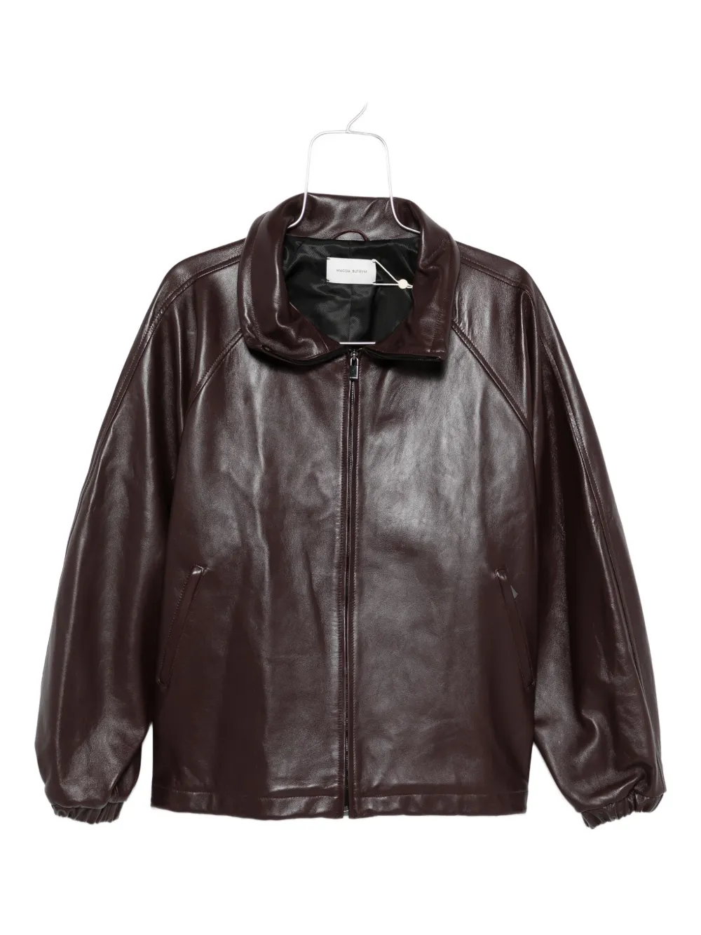Magda Butrym leather zip-up jacket Paars