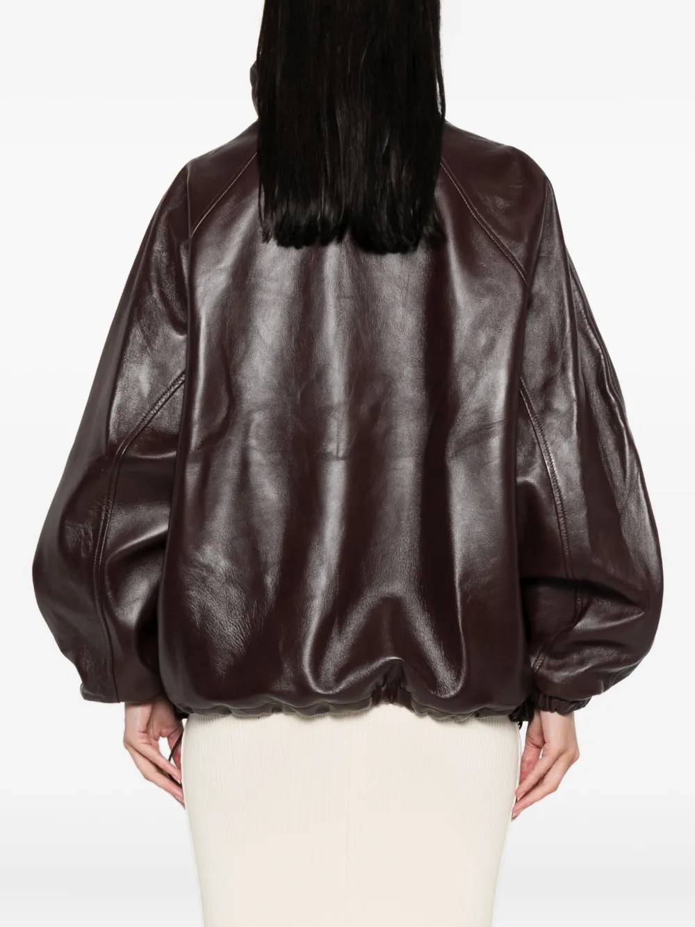 Magda Butrym leather zip-up jacket Paars