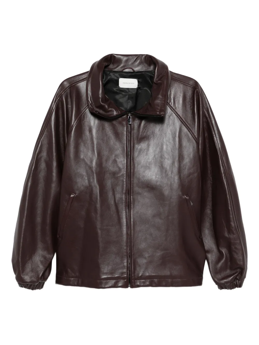 Magda Butrym leather zip-up jacket Paars