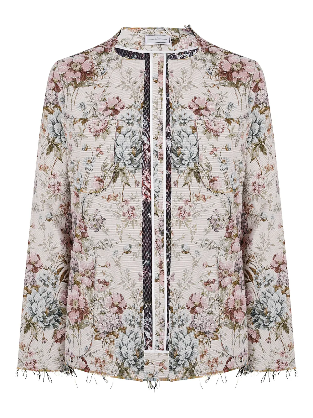 Pierre-Louis Mascia floral-print frayed-edge jacket Veelkleurig