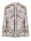 Pierre-Louis Mascia floral-print frayed-edge jacket - Multicolour