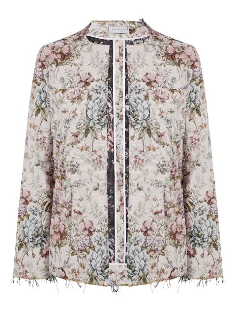 Pierre-Louis Mascia floral-print frayed-edge jacket