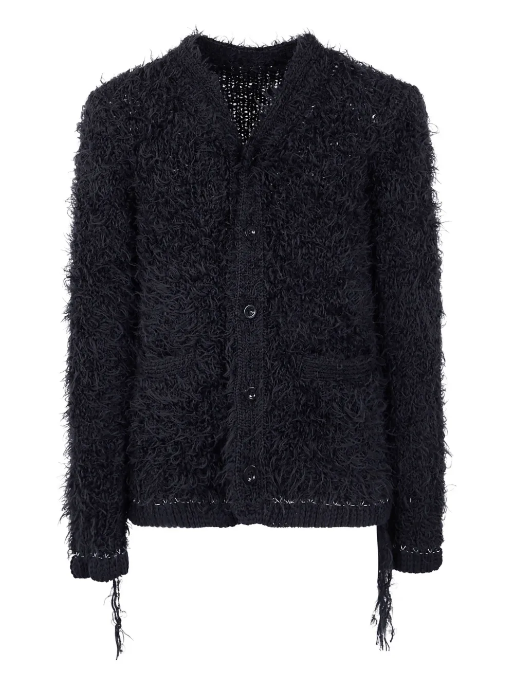 Sacai Vest met franje afwerking en knopen Zwart