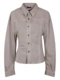 Haikure button-detailed cotton shirt - Brown
