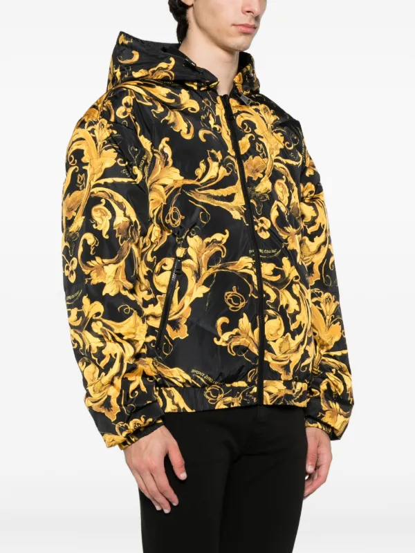 ジャケット・アウター VERSACE Baroque Hooded Zip Up Jacket Versace Jeans Couture baroque-print Hooded Jacket | Black | FARFETCH