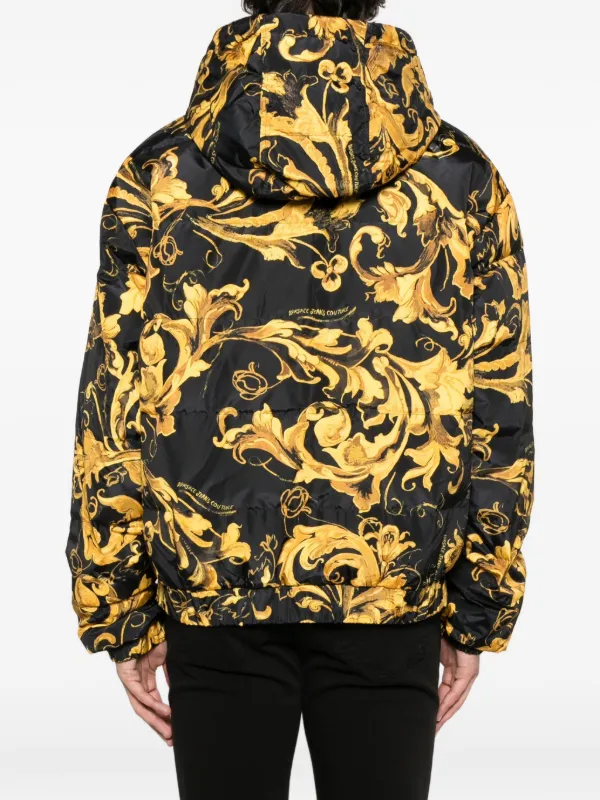 Versace Jeans Couture baroque-print Hooded Jacket | Black