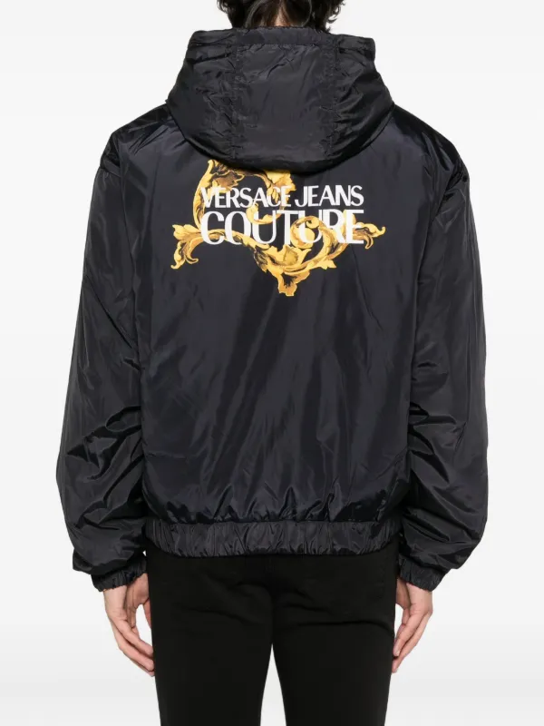 Versace Jeans Couture baroque-print Hooded Jacket | Black | FARFETCH