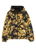 Versace Jeans Couture baroque-print hooded jacket - Black