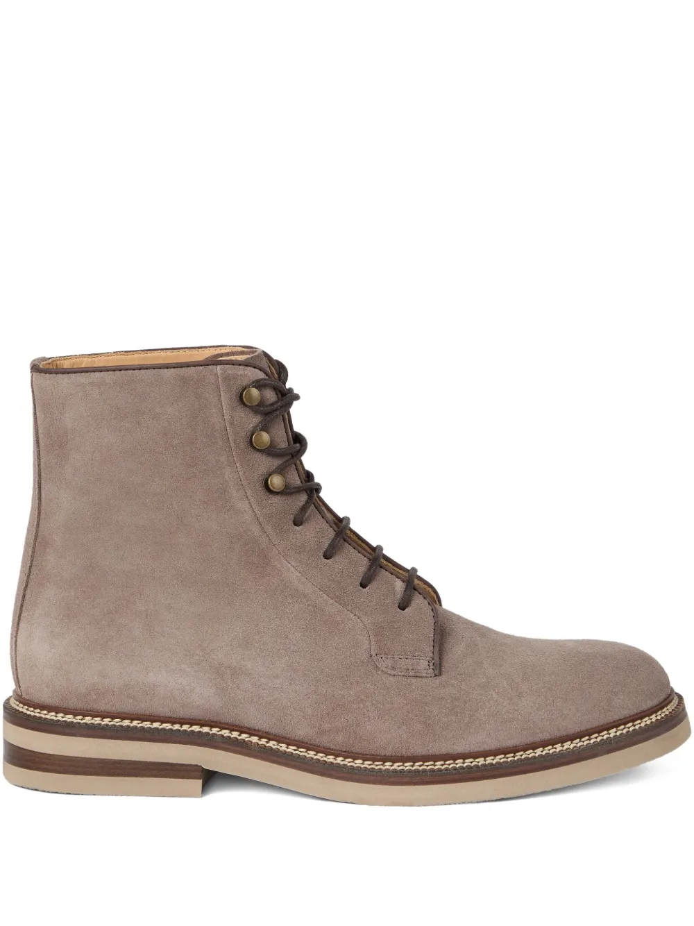 Brunello Cucinelli lace-up suede boots Brown