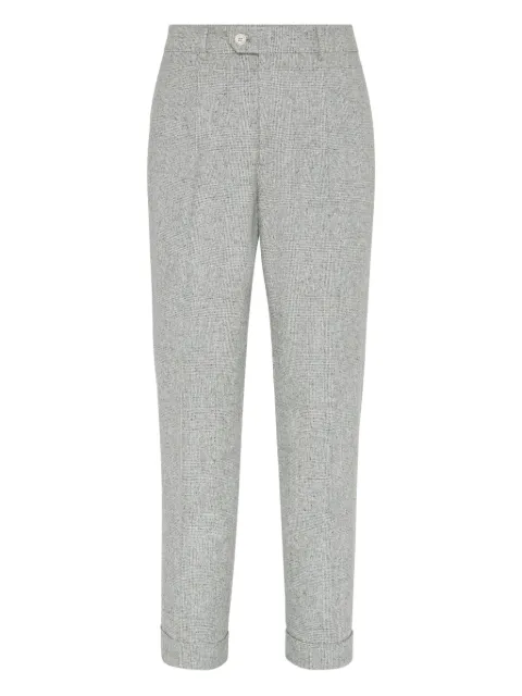 Brunello Cucinelli pantalones en mezcla de seda y lana con pinzas