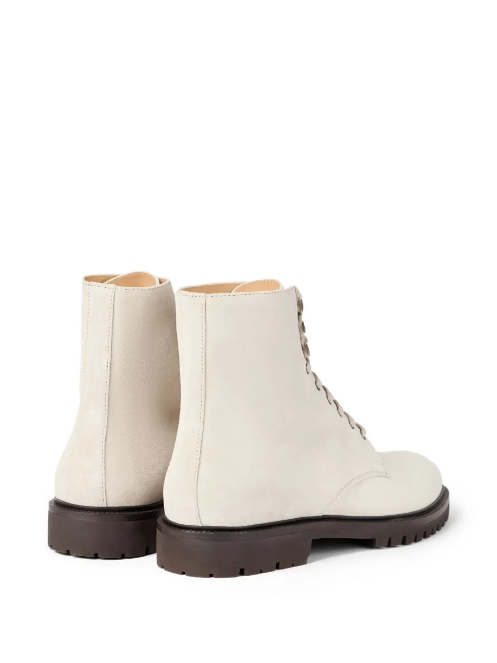 Brunello Cucinelli Suède veterlaarzen Beige