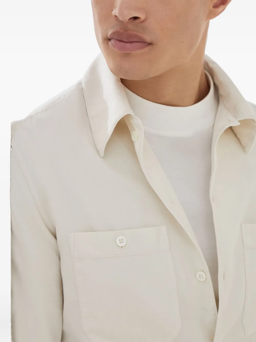 Brunello Cucinelli Overhemd met zak Beige