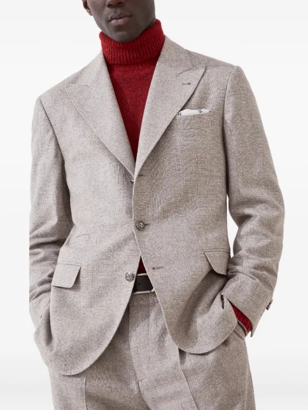 【VIP価格】BRUNELLO CUCINELLI Prince of Wales pattern Blazer Brunello Cucinelli Prince wales-pattern Blazer | Brown