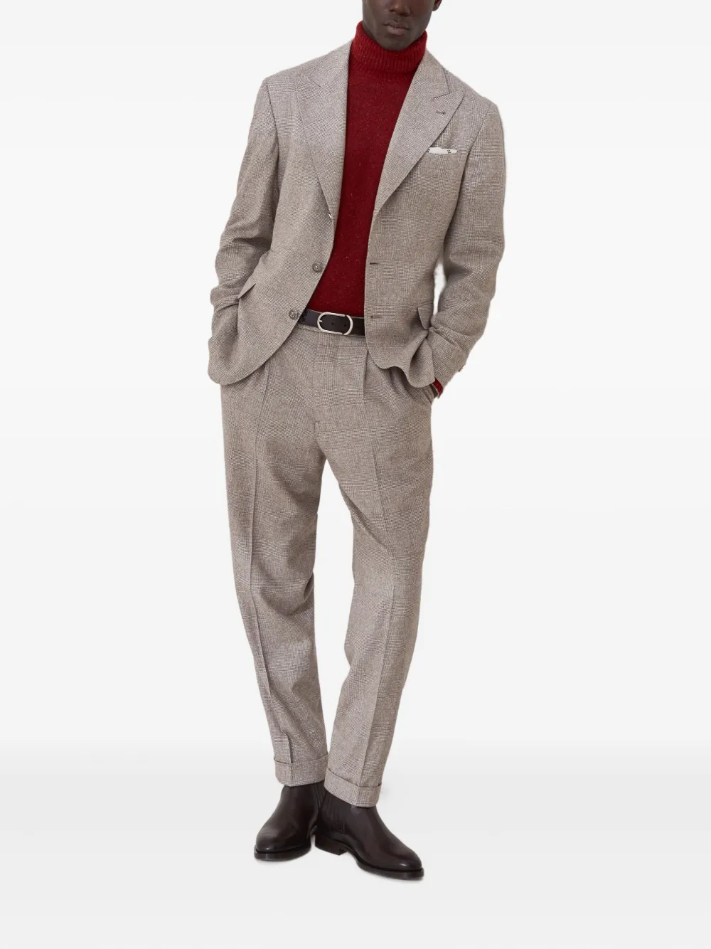 Brunello Cucinelli Prince of Wales blazer Bruin
