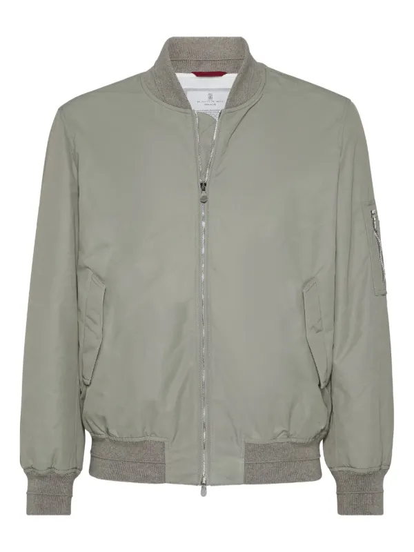 Brunello Cucinelli zip-fastening Bomber Jacket | グリーン
