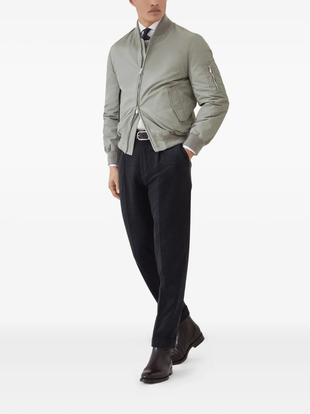 Brunello Cucinelli zip-fastening bomber jacket Groen
