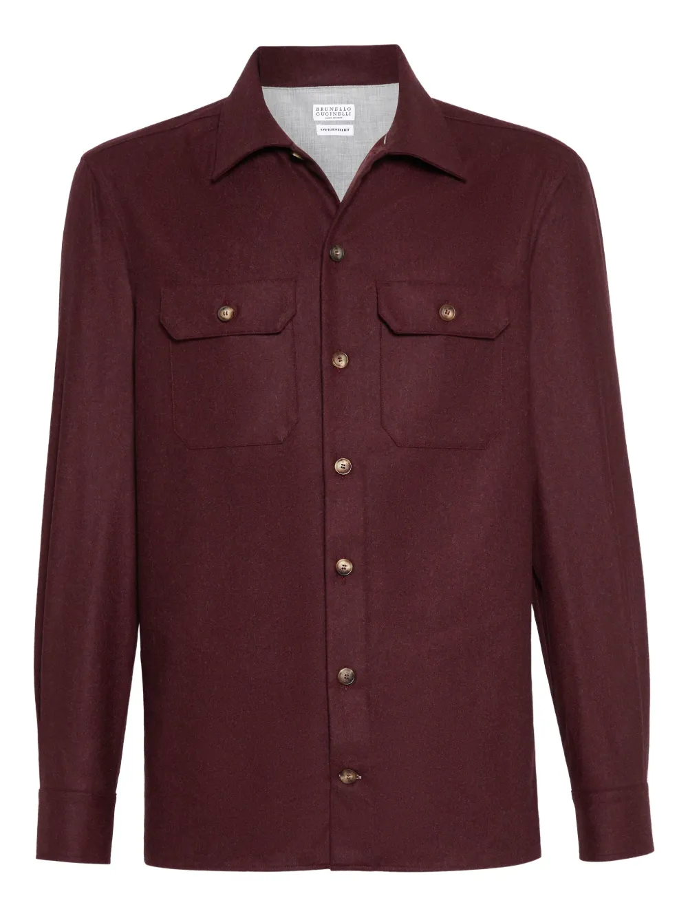 Brunello Cucinelli Flanellen overhemd Rood