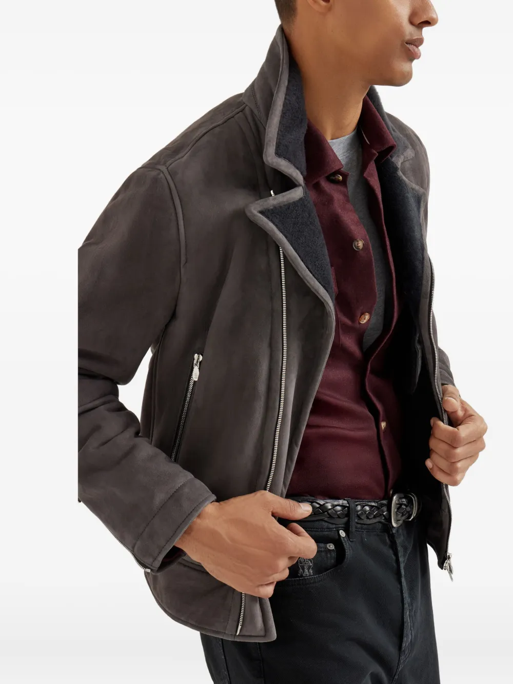 Brunello Cucinelli Flanellen overhemd Rood
