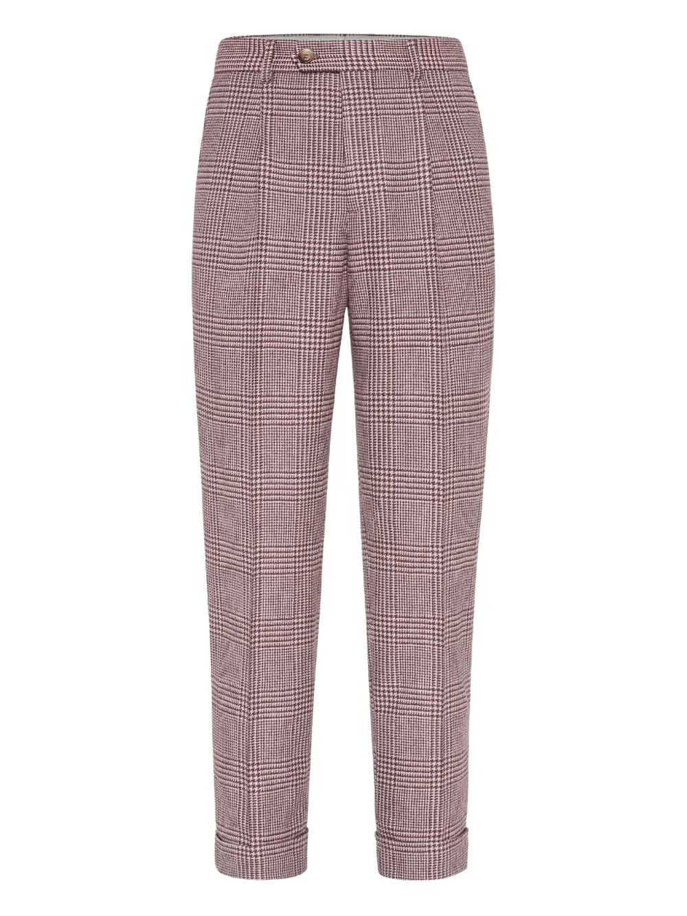 Brunello Cucinelli pleated cotton-cashmere blend trousers | Purple | Image 1