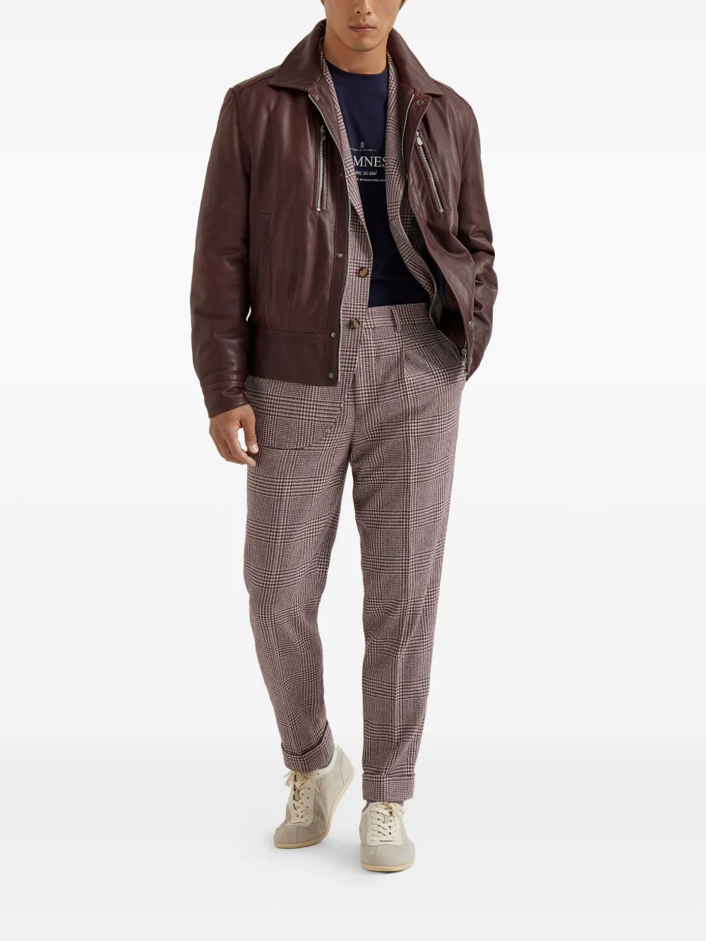 Brunello Cucinelli pleated cotton-cashmere blend trousers | Tapered Pants | Image 2
