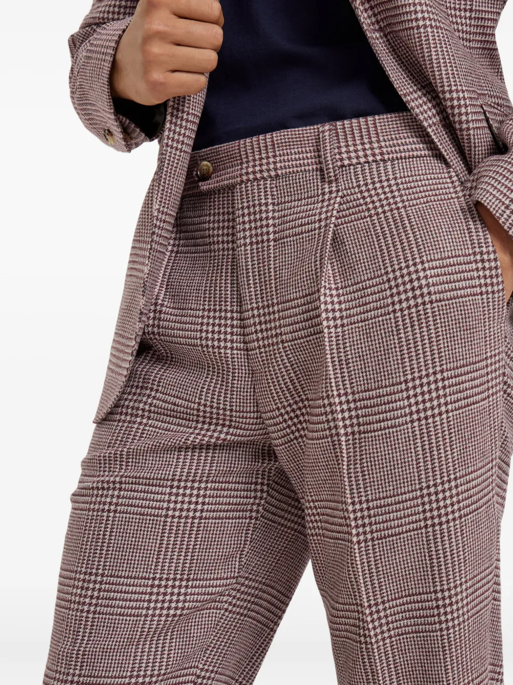 Brunello Cucinelli Geplooide broek van kasjmier-katoenblend Paars
