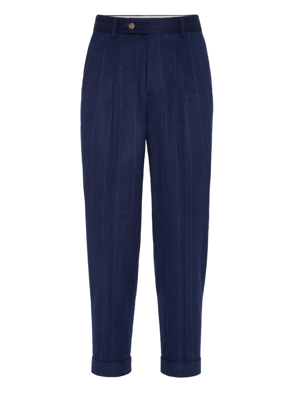 Brunello Cucinelli pleated wool-cashmere blend trousers | Blue | Image 1