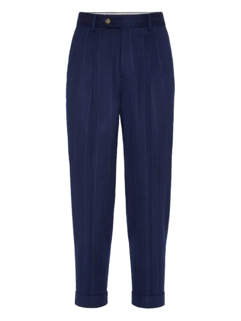 Brunello Cucinelli pleated wool-cashmere blend trousers